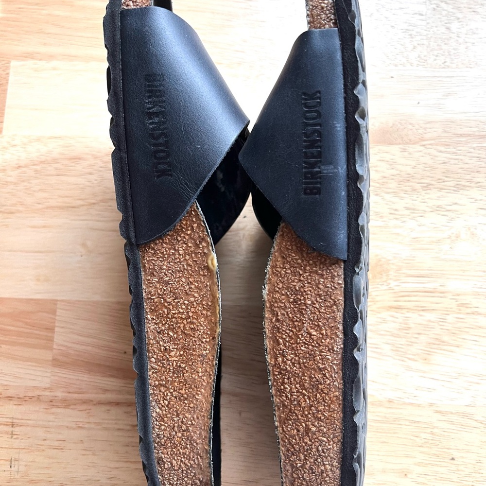 Birkenstock Madrid Dark Navy Sandals with Gold Buckle - Picture 3 of 5